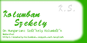 kolumban szekely business card